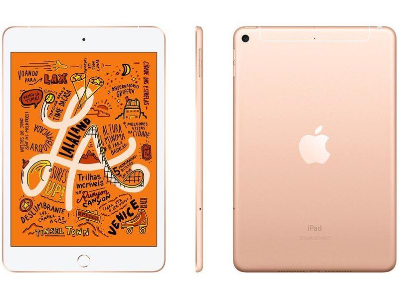 iPad Mini 7,9” 5ª Geração Wi-Fi + Cellular 256GB - Dourado - iPad
